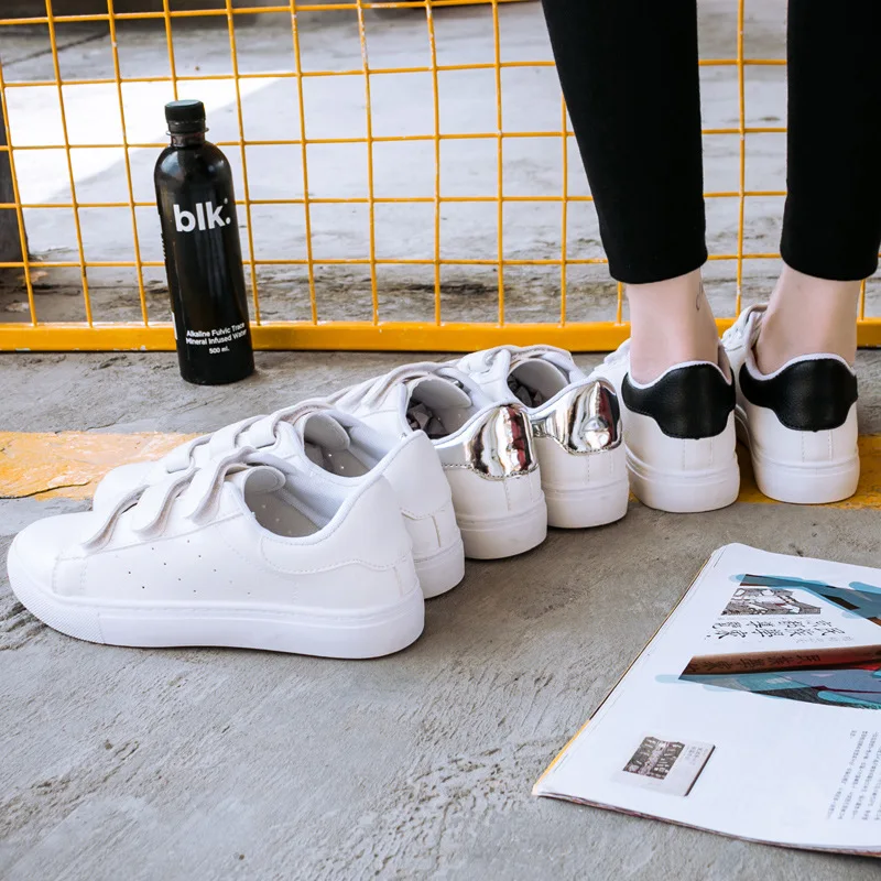 

2019 Spring Magic Cloth Shoes New Style Stickers White Shoes Women's Korean-style INS Sail Students Versatile Korean-style Solid
