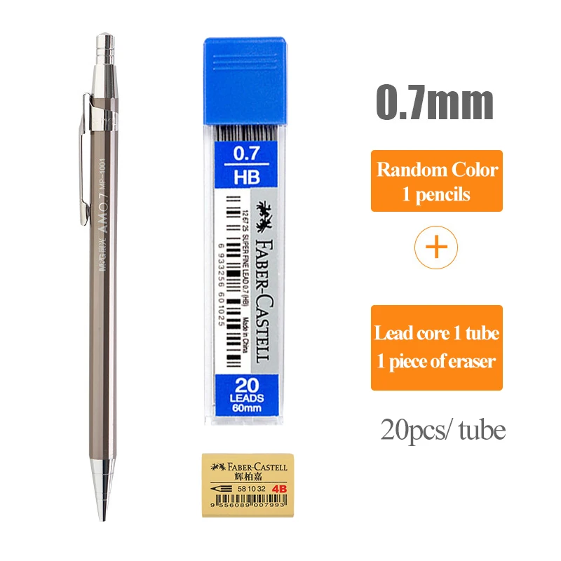 M&G 1001 Professional Metal Mechanical Pencil 0.5mm/0.7mm Automatic Pencils  Replace Graphite Lead Students Kids Writing Supplies