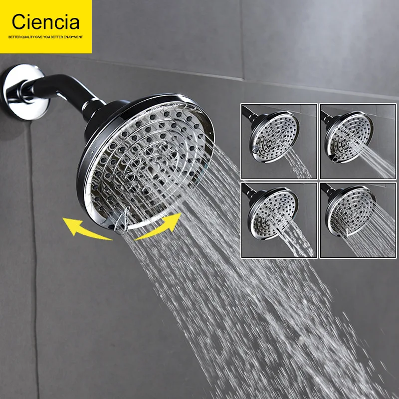 

Five Feature Switch Water Extractor Showerhead 4 Points Mouth Supercharge Top Spray Bathroom Shower Faucet Nozzle