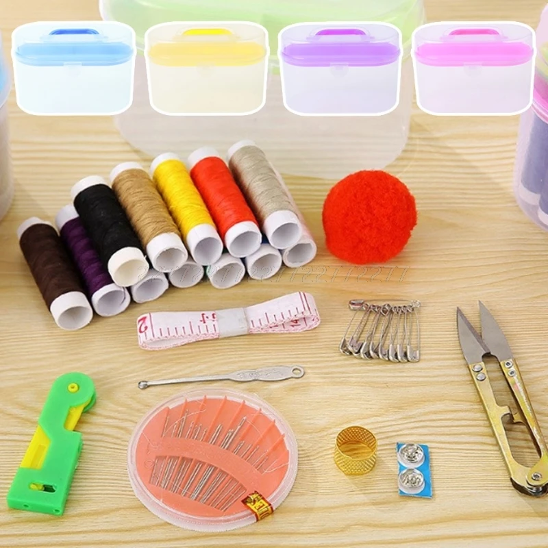 Sewing Kit Tool Storage Box Needle Thread Scissor Organizer Medicine Container O30 19 dropship