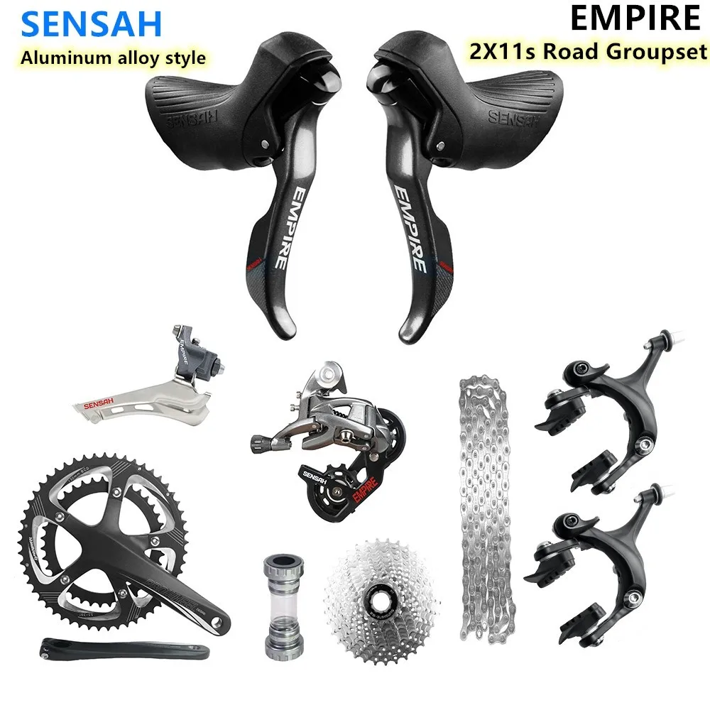 SENSAH Империя углеродного волокна Стиль 2x11 скорость, 22s дорожный набор, шатуны для шоссейного велосипеда 5800, для R7000 - Цвет: 170mm 39 53 11-28T