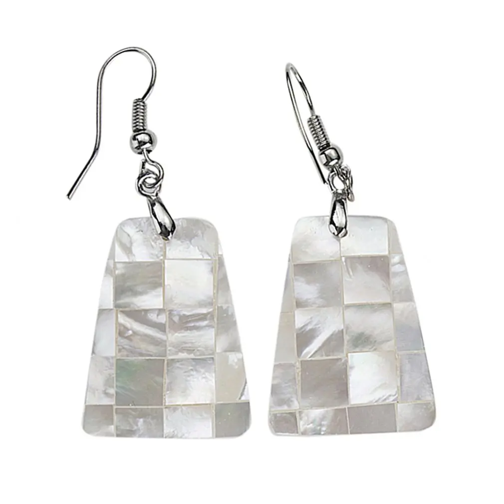 

Fashion Shell Earrings Trapezoidal Natural Black Shell White Shell Dangle Earrings Shell Earrings Jewelry Transparent Trendcy