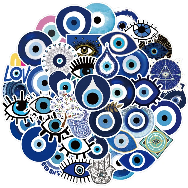 10/30/50pcs Turkish Evil Eye Graffiti Stickers Skateboard Guitar Laptop Motorcycle Luggage Bike Car Phone Cool Sticker Kid Toy 2