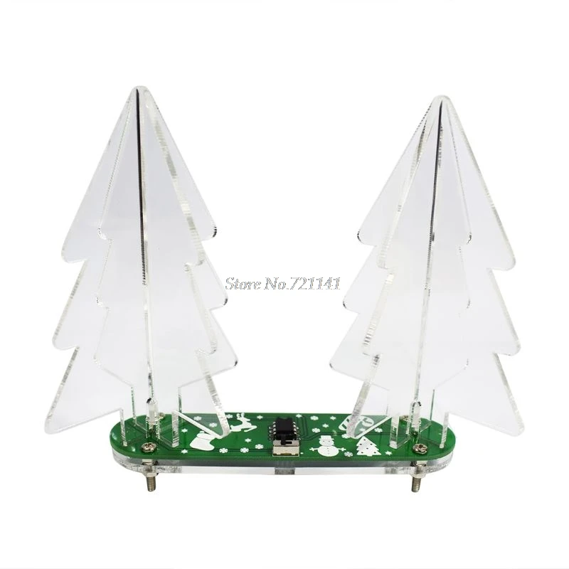 GN2 Рождественский подарок X-mas DIY полноцветный светодиодный 3D Акриловый Электронный Обучающий набор для рождественской елки с акрилом и Прямая поставка - Цвет: GN2