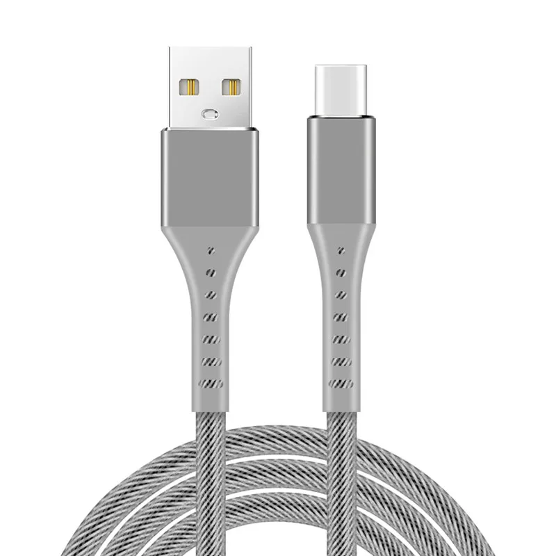 1 м usb type-C кабель USB C кабель передачи данных для быстрой зарядки для samsung Galaxy S9 S8 Plus мобильный телефон зарядное устройство кабель для Xiaomi Mi 8 шнур - Цвет: Серый