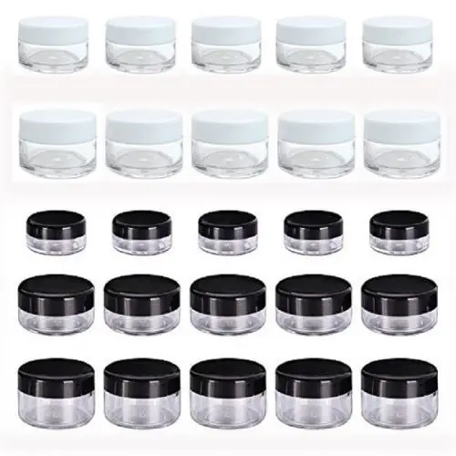 

10Pcs 3g/5g/10g/15g/20g Plastic Cosmetics Jar Makeup Box Nail Art Storage Pot Container Clear Sample Lotion Face Cream Bottles