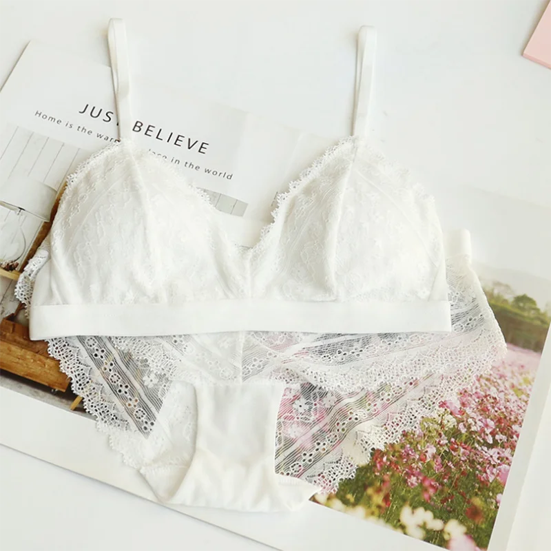 

Women underwear sets Sexy Lace Bra Transparent panties Ladies Set Lingerie Push Up Brassiere Lace Underwear Set Sexy Panties