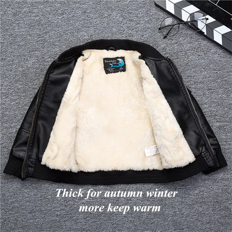 Детская кожаная куртка для мальчиков и девочек, весенне-осенняя верхняя ...