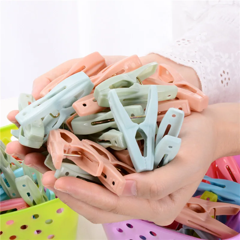 30PCS Multipurpose Clips Strong Clothespin Underwear Sock Clothing Towel Hanging Pegs Drying Windproof Food Seal Plastic Clip | Дом и сад