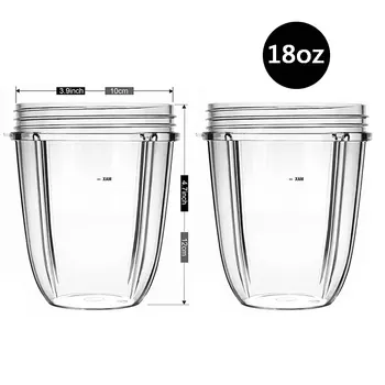 

2pcs 18oz Replacement Parts Mug Cup for Nutri Bullet 600W / Pro 900W High-Speed Blender Juicer Mixer Accessory 18 Ounce