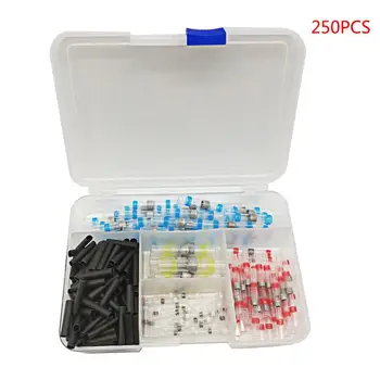 

250Pcs/Box Mixed Solder Sleeve Heat Shrink Tube Waterproof Wire Cable Splice Connector