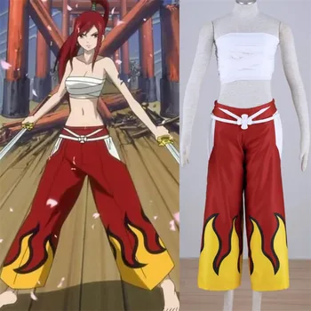 

Anime cosplay FAIRY TAIL Erza Scarlet Battle costume high quality Cotton Outfit Halloween Makeup Party Character Costume Props