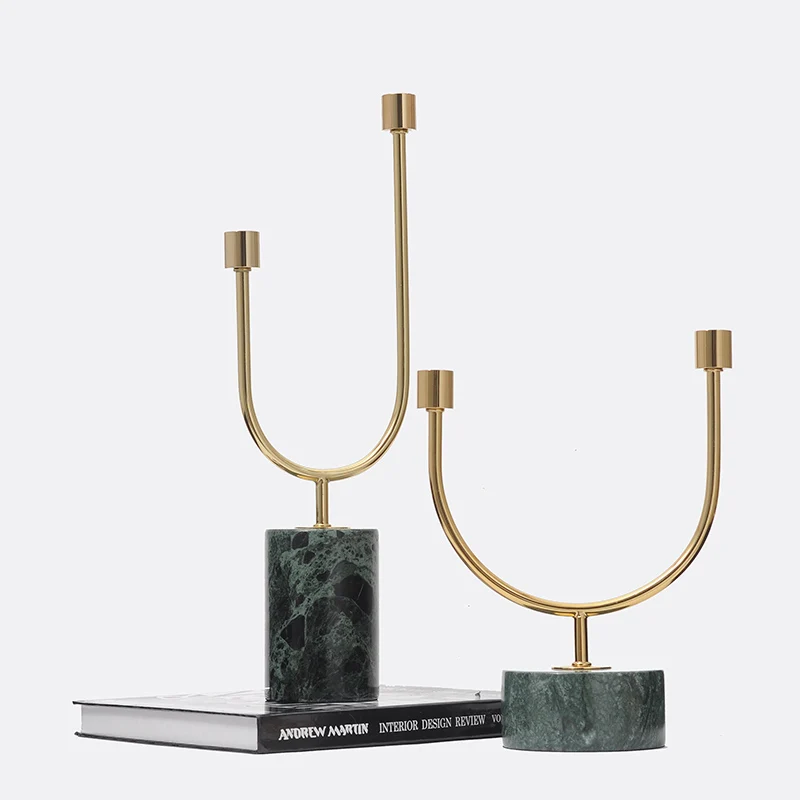 Simple Modern Candle Holder Marble Stainless Candlestick Bougeoir Argent Luxury Retro Iron Gold Home DecorationsFF80C5