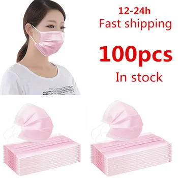 

100 Pcs 3 Layer Disposable Mask Non-woven Mascarillas Dust Face Mask Thickened Disposable Mouth Mask Dust Filter Safety Mascaras