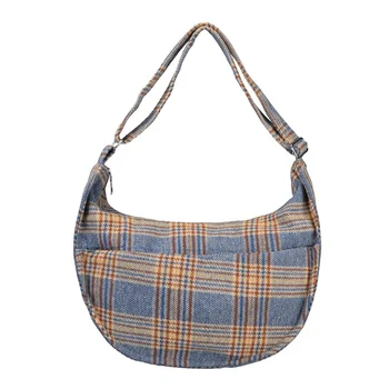 

PUBGS Fashion Shoulder Crossbody Bags for Women 2020 New Canvas Bag Plaid Casual Preppy Style Large Capacity Bolsa Feminina