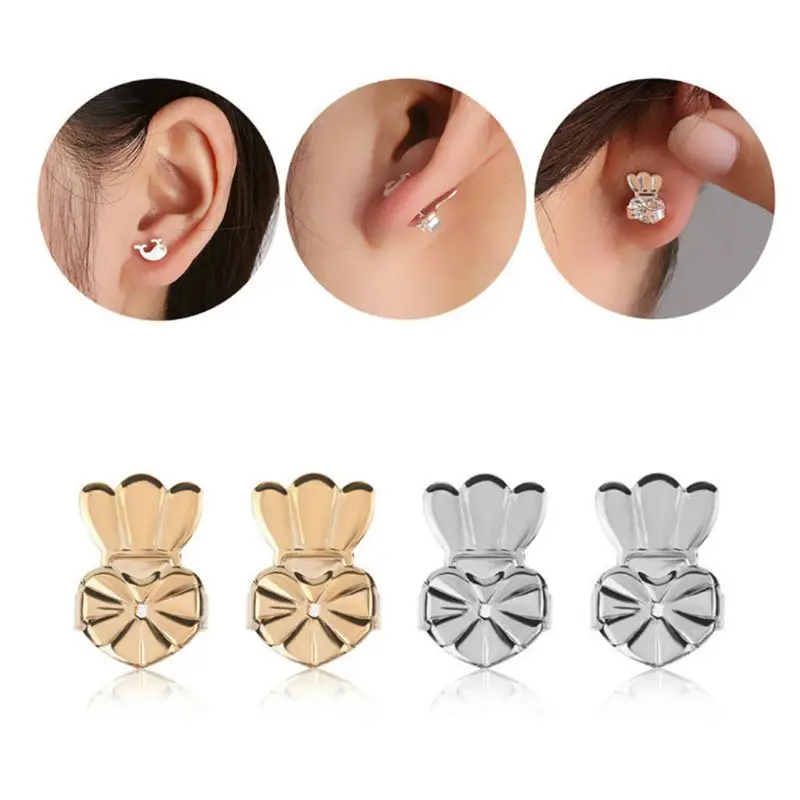 

2 Pairs Magic Earring Lifters Adjustable Earring Backs Stud Earring Accessories Jewellery Gift for Women Girls