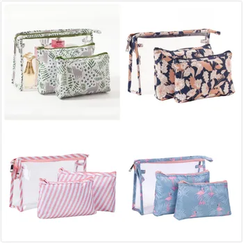 

3 PCS Set Large Capacity Transparent PVC Makeup Bag Portable Waterproof Dustproof Travel Set Washed Supplies Storgage Bag