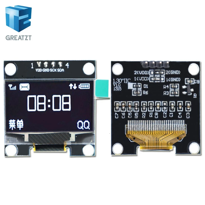 1 3 дюйма oled IIC Серийный белый OLED дисплей модуль 128X64 I2C SSD1306 12864 плата с ЖК экраном VDD