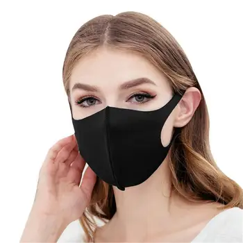 

Personality 3D Washable Black Cotton Mouth Mask Anti-dust Anti-fog Adult Child Face Mask Breathable Protective Mask