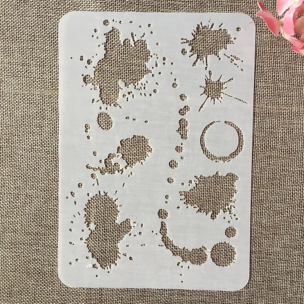 4 개/대 21cm 눈송이 잉크 도트 DIY 겹쳐 스텐실 벽화 스크랩북 색소 엠보싱 앨범 장식 템플릿