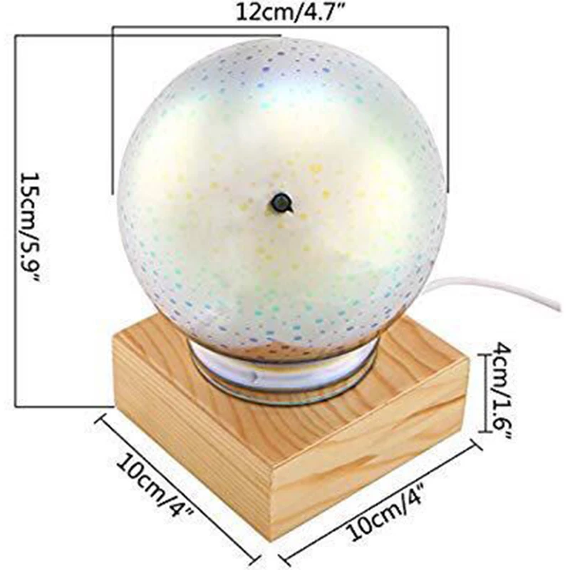 Деревянный красочный 3D светильник, магический проектор, шар, 3D лампа, USB источник питания, для спальни, атмосферный Ночной светильник, небесная настольная лампа