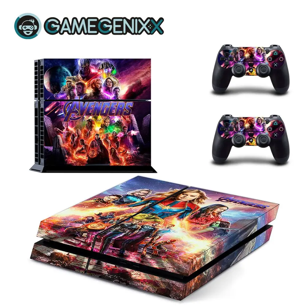 Защитная Наклейка на кожу GAMEGENIXX для консоли PS4 и 2 контроллера-Мстители