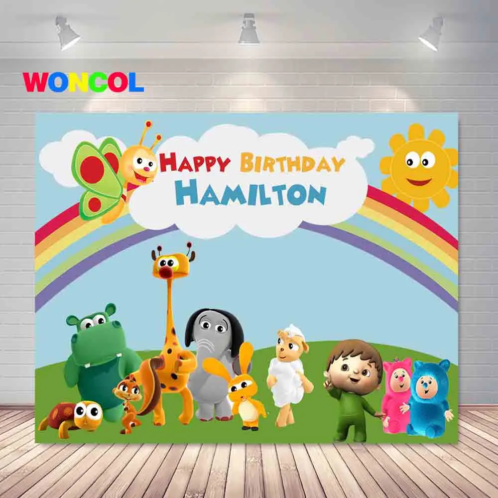Woncol мультфильм ребенок ТВ фотография Фон дети первый день рождения душ солнце