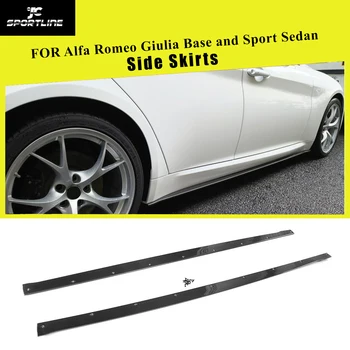 

Carbon Fiber Side Skirts Extensions Lips for Alfa Romeo Giulia TI Base Sport Sedan 4 Door 2015 - 2017 Bumper Side Skirts