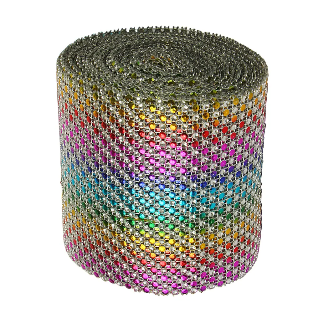 Красочные алмазные сетки обернуть торт рулон Bling лента с кристаллами стразами
