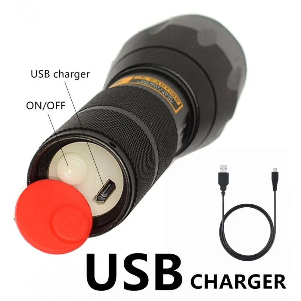 Alonefire G700-C тактический охотничий фонарь Zoomable зеленый USB Перезаряжаемый охотничий фанарик