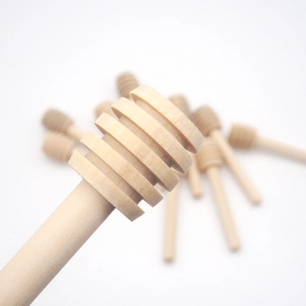 20/50/100pc Wood Honey Dipper Sticks Long Handle Honey Spoon Dipper Stick Individually Wrapped Server for Honey Jar Kitchen Tool