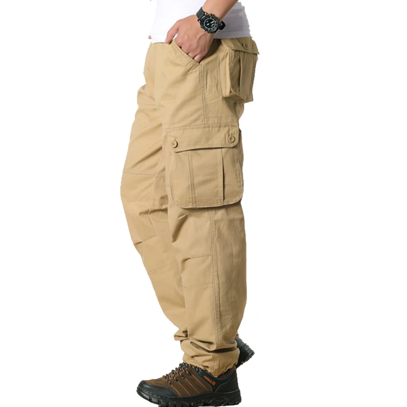 Cargo Pants Men's Spring Casual Multi-Pockets Tactical Plus Size 44