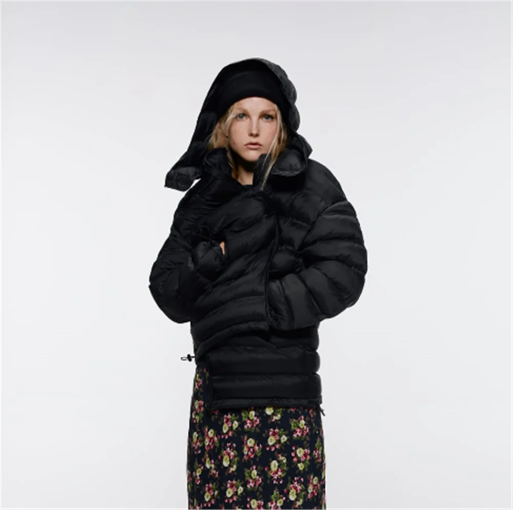 Женская Стеганая куртка ZA длинная хлопковая в богемном стиле вечерние куртки с