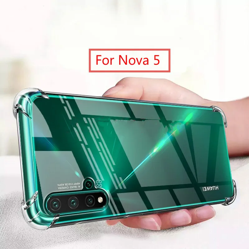 Soft TPU Silicone Shockproof Phone Case For Huawei Nova 3 3i 4 4e 5 5Z 5I 6 7 8 Pro SE 7i AirBag Transparent Back Cover | Мобильные