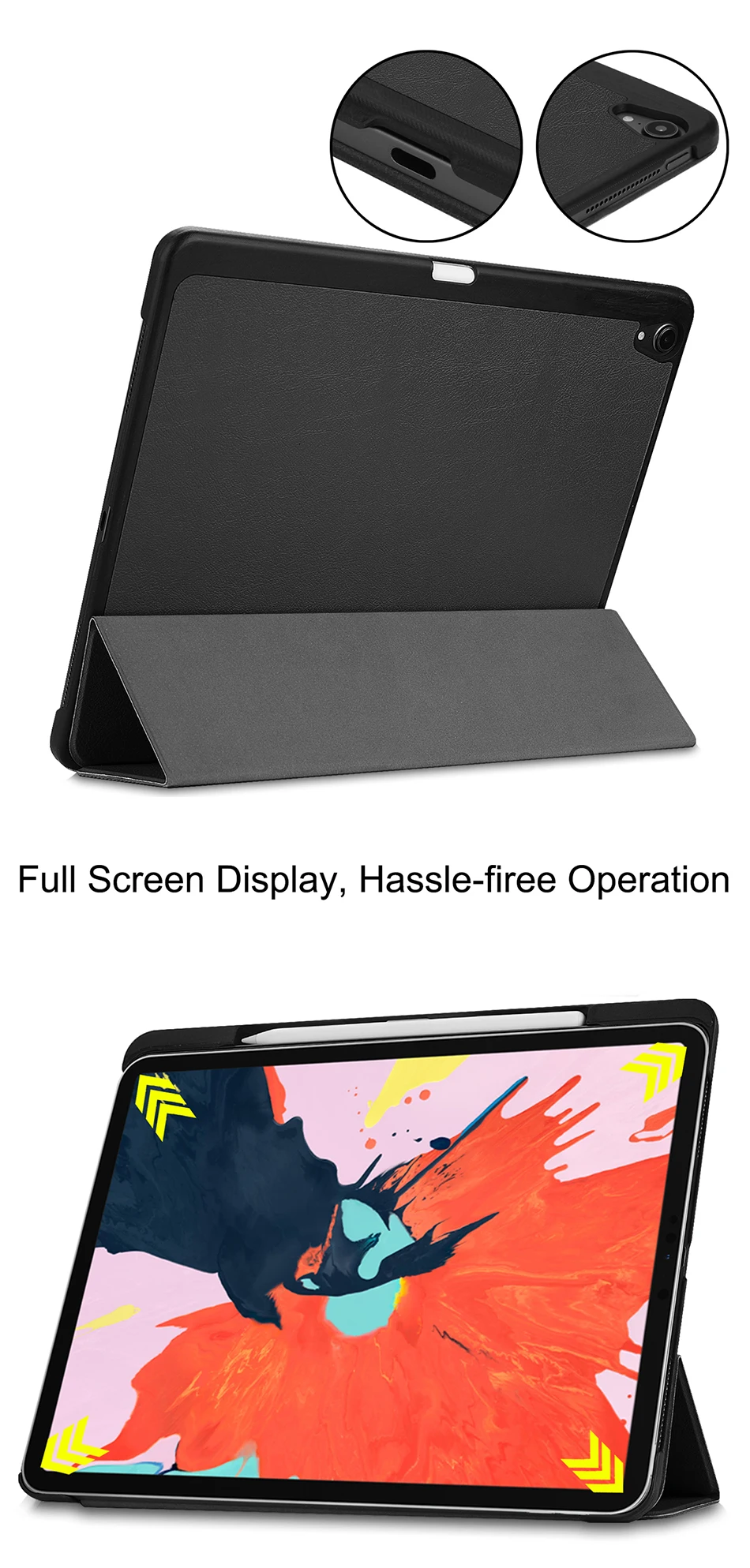 MTT Mable из искусственной кожи чехол для iPad Pro 12,9 дюйма с карандашом держатель Trifold Флип Стенд смарт-чехол для планшета A1895 a1983
