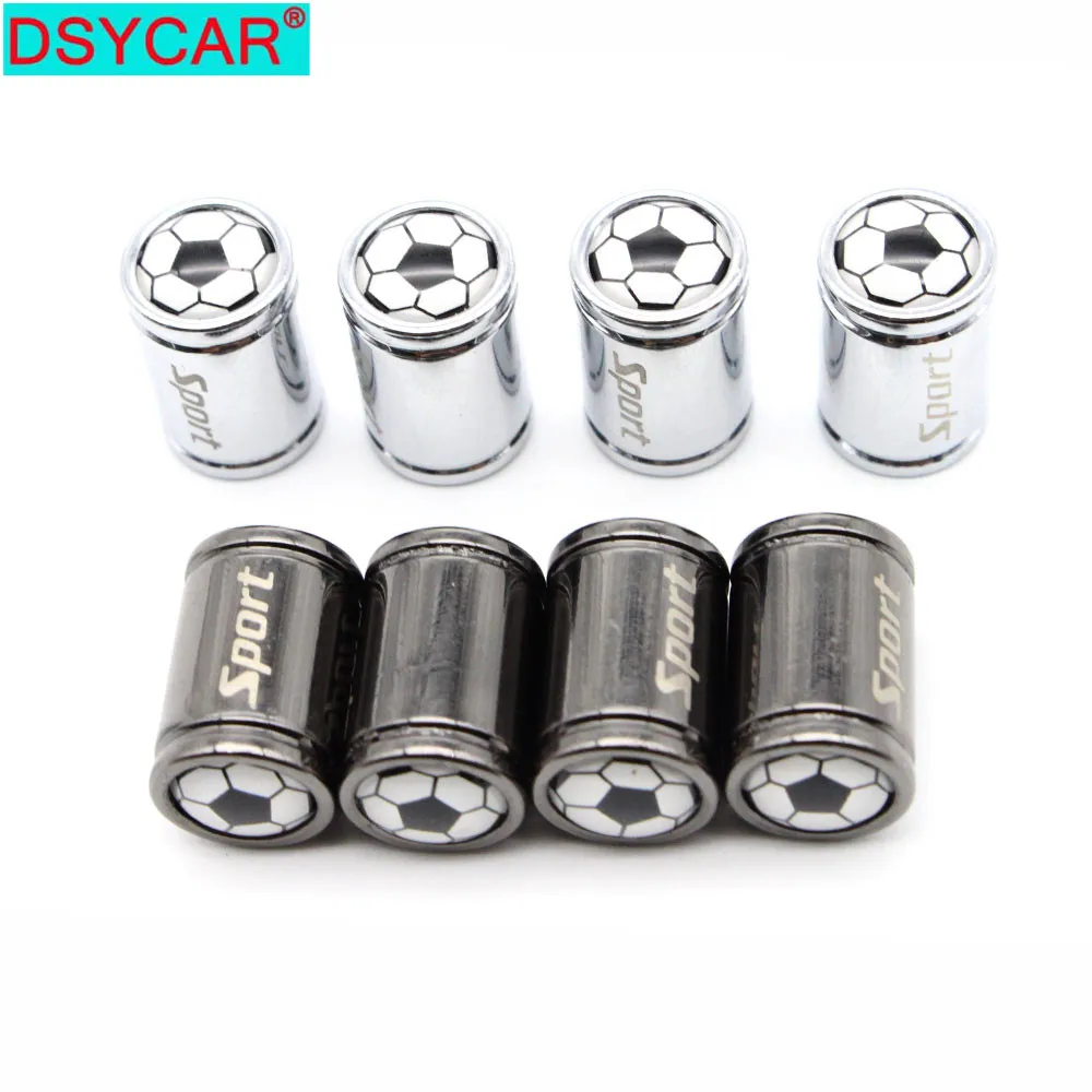 

DSYCAR 4 Pcs/Set Copper Chrome Tire Valve Stem Cap Tire Wheel Stem Air Valve Caps for Auto Cars