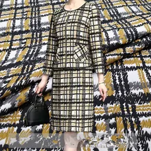 SASKIA 1 метр из жаккардовой парчи желтая пряжа краситель простые нашивки на одежду платье Материал пэчворк ZAKKA ткани 140 см 385 г/м