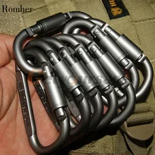 Romher 5 шт. оборудование для кемпинга на открытом воздухе алюминиевый карабин оборудование для охоты набор для выживания замок инструмент