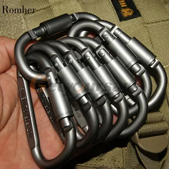 

Romher 5pcs Outdoor Camping Equipment Aluminum Carabiner Hunting Equipment Survival Kit Lock Tool