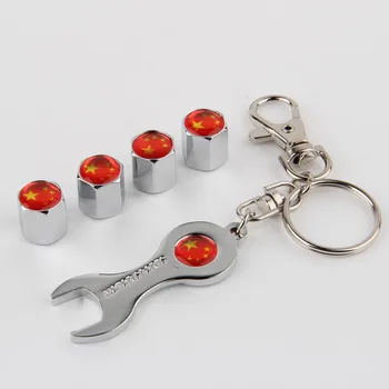 

Car Air Valve Caps Decor Wheel Tire Stems Dust Covers universal CHINA FLAG 4PCS 2016