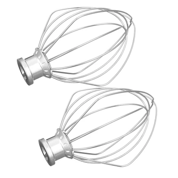 

2 Pack Stainless Steel Wire Whip Mixer Attachment for Kitchenaid K45WW Flour Cake Balloon Whisk Egg Cream Stirrer