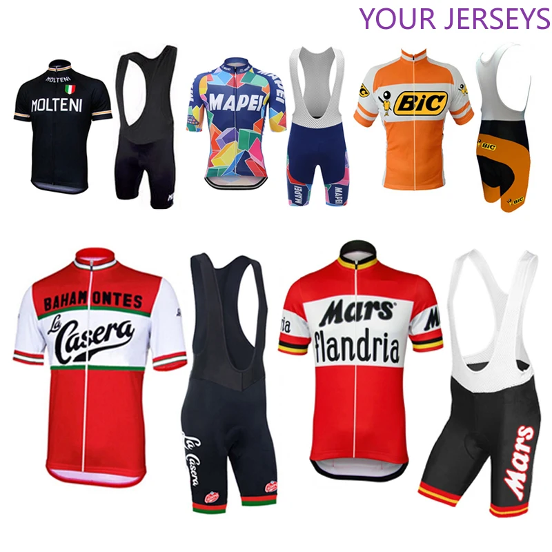 

NEW Cycling Clothing Suit Racing Bike Bib Multi Retro Classical Team Pro Jersey Set Shorts Customized Road Mountain Race
