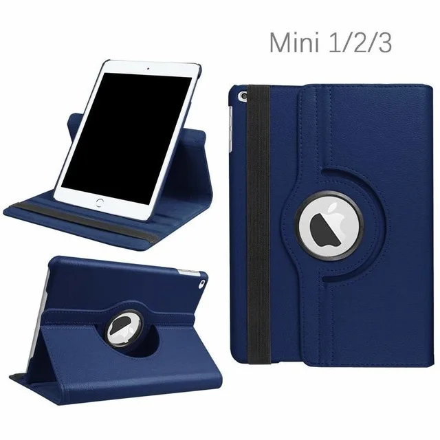 

For iPad Mini 1 2 3 Case 360 Degrees Rotating Flip PU Leather Case For iPad Mini 1 2 3 Stand Cover Smart Tablet Cases Sleep Wake
