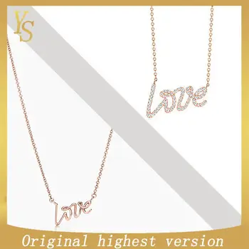 

YS Pendant Necklace 100% S925 High Edition Original TIF "LOVE" Letter Pendant Necklace Personality Fashion