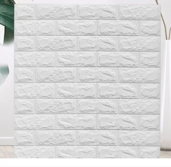 

70X77 PE Foam 3D Wall paper Safty Home Decor Wallpaper DIY Wallpaper Brick Living Room Kids Bedroom Decorative Sticker