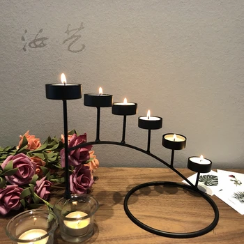 

Creative Candle Holder for Dining Table Black Wedding Decoration Centerpieces Stands Holiday Cups Small Stand Home Decor GG50zt