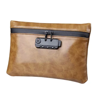 

Smoking Smell Proof Bag PU Leather Tobacco Pouch with Lock for Herb Odor Proof Stash Container Case Storage