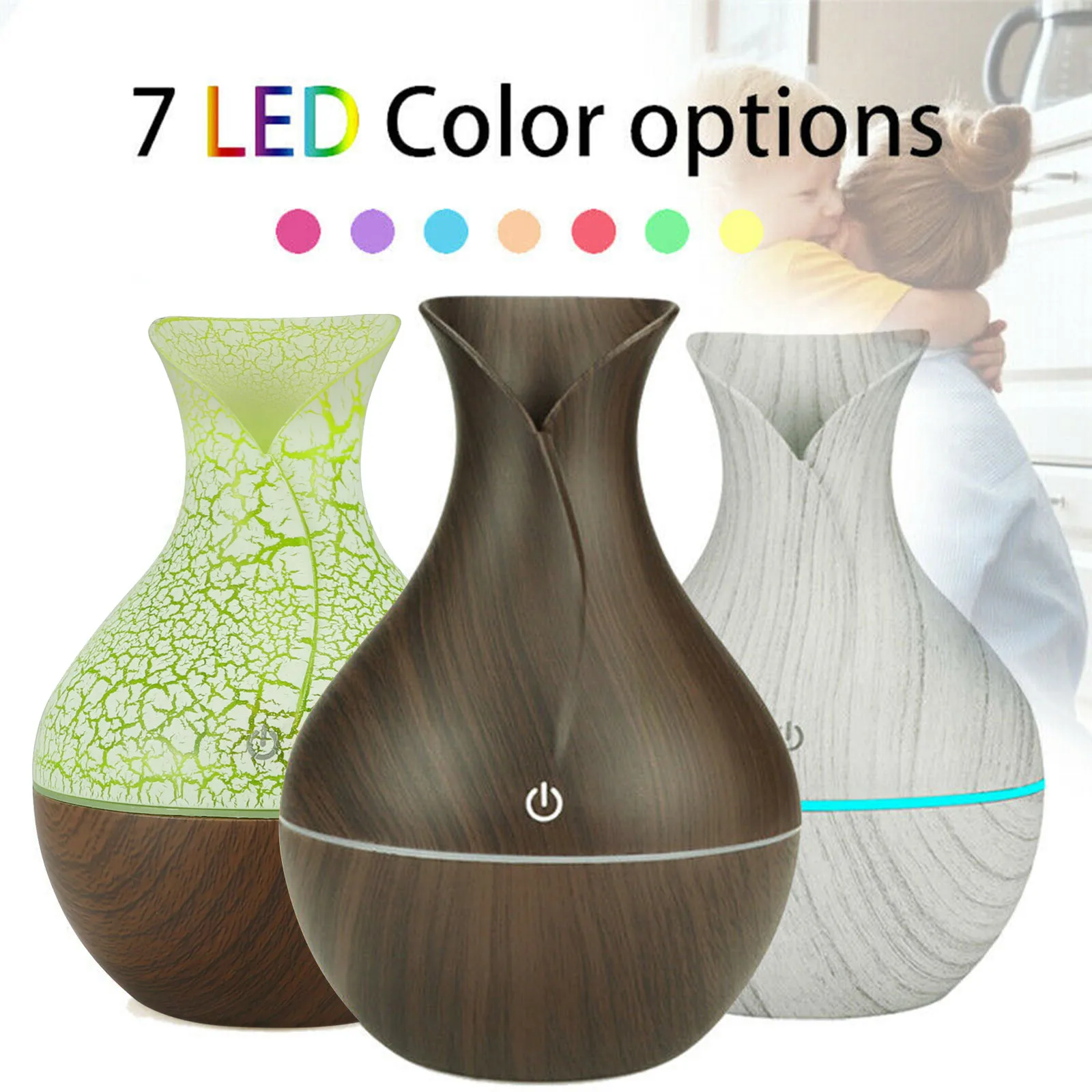 Essential Aroma Oil Diffuser Air Purifier 7LED Ultrasonic Humidifier Night Light Essential Aroma Oil Diffuser Air Purifier 7LED Ultrasonic Humidifier Night Light