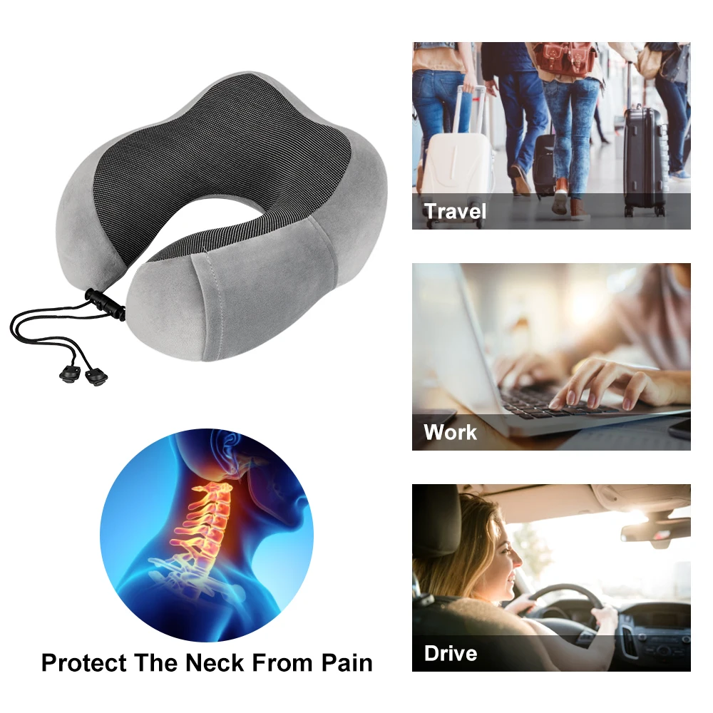 

U-Shape Travel Pillow Soft Slow Rebound Neck Pillow Solid Neck Cervical Healthcare Pillow Bedding Travel Pillow Neck Massage