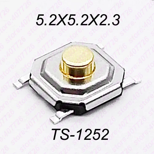 H 2.3MM Высокое качество, 50 шт., 5,2x5,2x1,5 мм до 9 мм, 4PIN, SMT, металлический Тактический кнопочный переключатель, тактовый переключатель, клавиша, динамик, аудио кнопка - Цвет: H 2.3MM